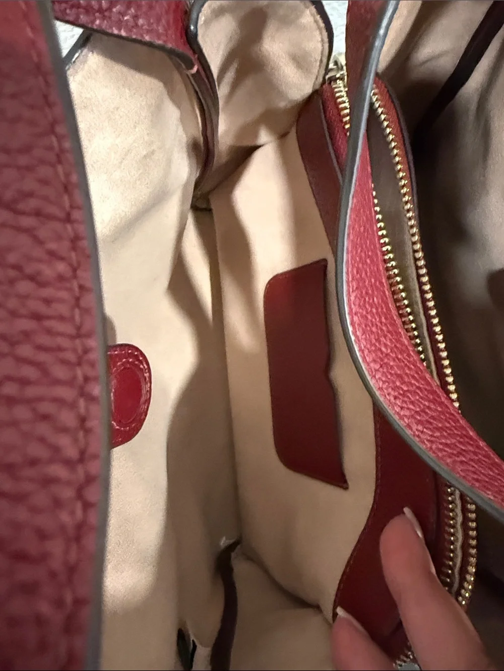 kate spade knott Burgundy red Pebbled Leather Shoulder Bag
